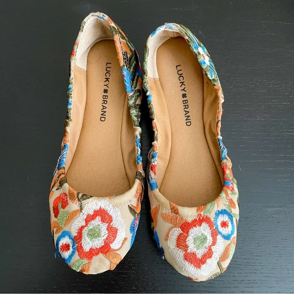 Lucky Brand Women's Floral Ballet Flats - Multicolor - Picture 2 of 11